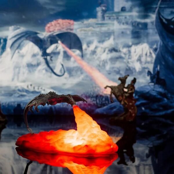 LAMPADA DE LED DRAGÃO COM FOGO