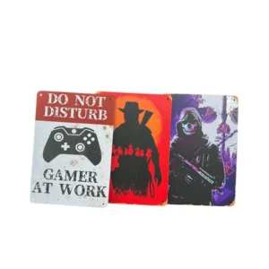 Placa Decorativa em Metal Jogos/Personagens